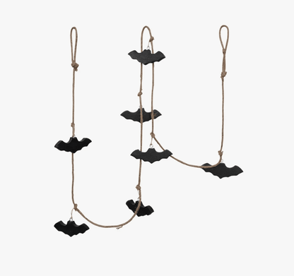 Mango Wood and Jute Rope Bats Garland - 72" - Veranda Cafe & Mercantile