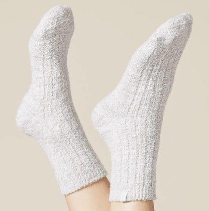 Marshmallow Crew Socks - Heather Coco - Veranda Cafe & Mercantile