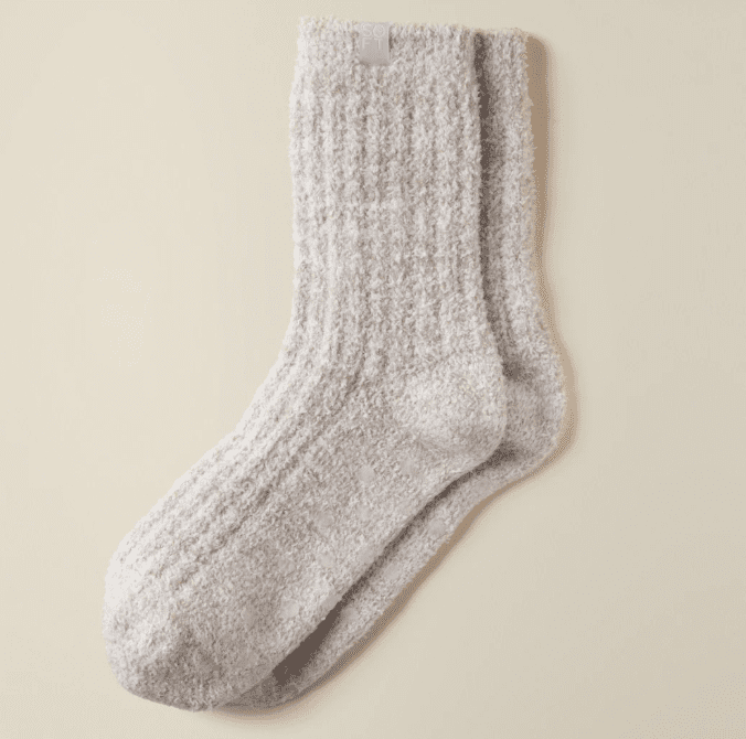 Marshmallow Crew Socks - Heather Coco - Veranda Cafe & Mercantile