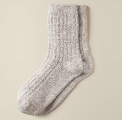 Marshmallow Crew Socks - Heather Coco - Veranda Cafe & Mercantile