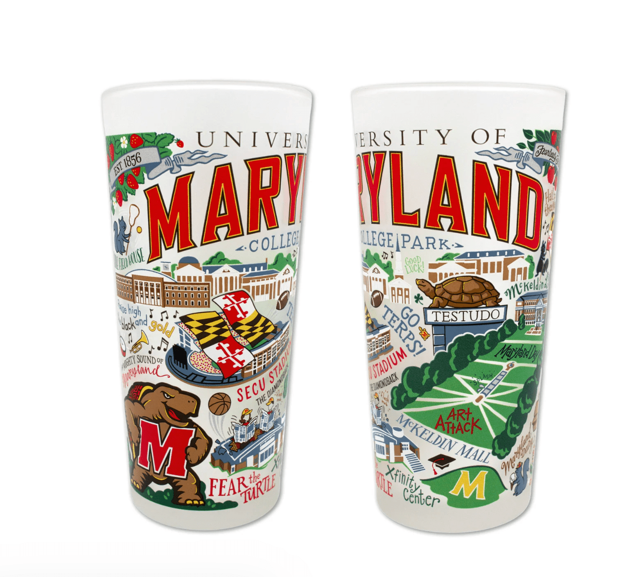 Maryland , University of Drinking Glass Set - Veranda Cafe & Mercantile