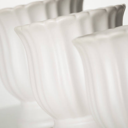 Matte White Scalloped Planter - Veranda Cafe & Mercantile
