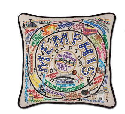Memphis Hand - Embroidered Pillow - Veranda Cafe & Mercantile