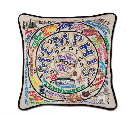 Memphis Hand - Embroidered Pillow - Veranda Cafe & Mercantile