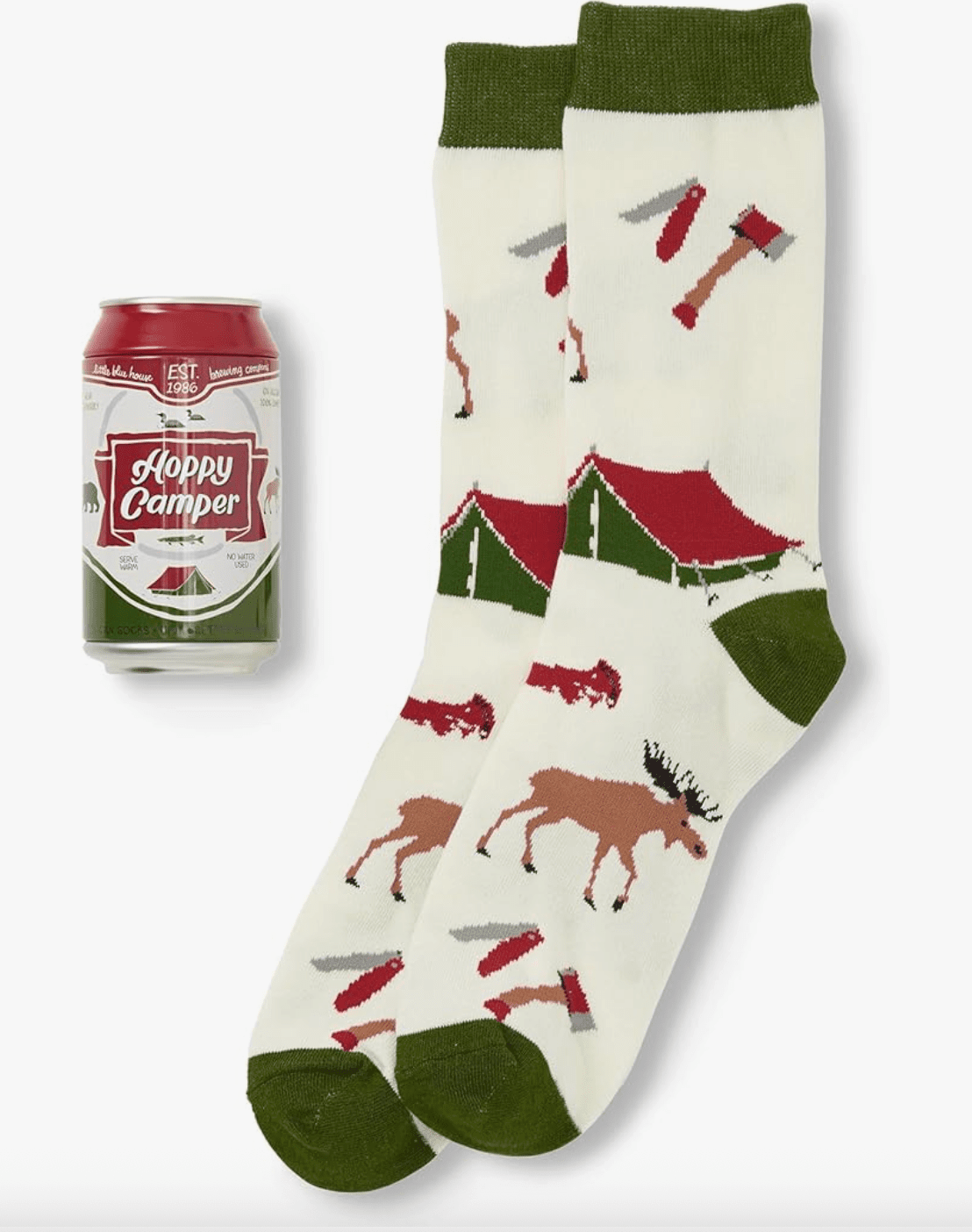 Men's Hoppy Camper Beer Can Socks - Veranda Cafe & Mercantile