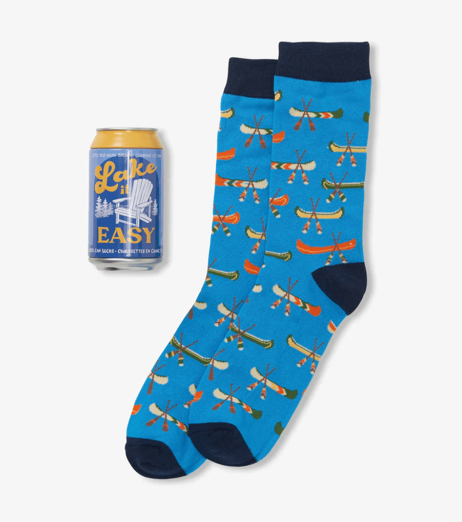 Men's Lake It Easy Beer Can Socks - Veranda Cafe & Mercantile