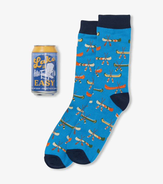 Men's Lake It Easy Beer Can Socks - Veranda Cafe & Mercantile