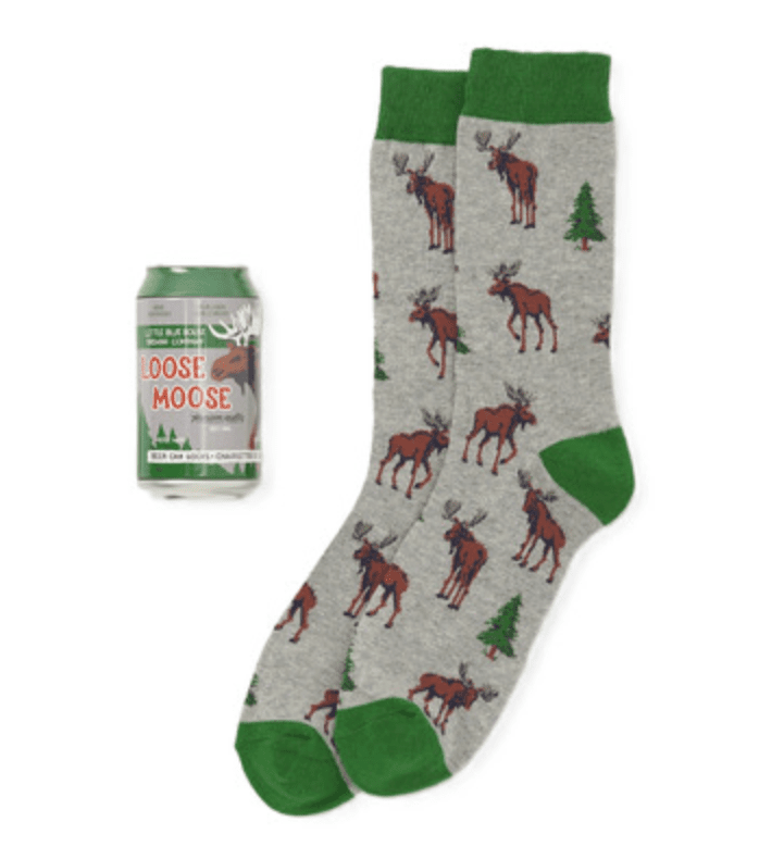 Men's Loose Moose Beer Can Socks - Veranda Cafe & Mercantile