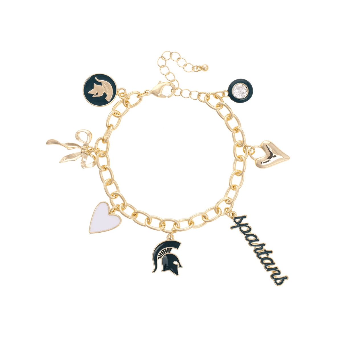 Michigan State Spartans Enamel Icons Charm Bracelet - Veranda Cafe & Mercantile