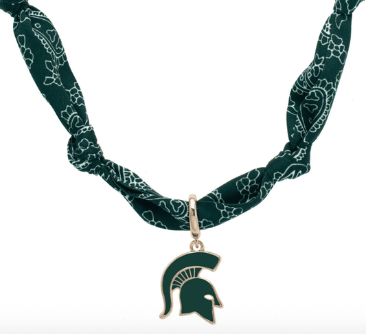 Michigan State Spartans Logo Bandana Scarf Necklace - Veranda Cafe & Mercantile