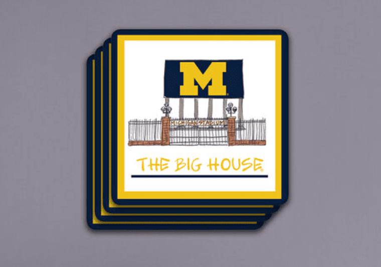 Michigan, University of 4pc Coaster Set - Veranda Cafe & Mercantile