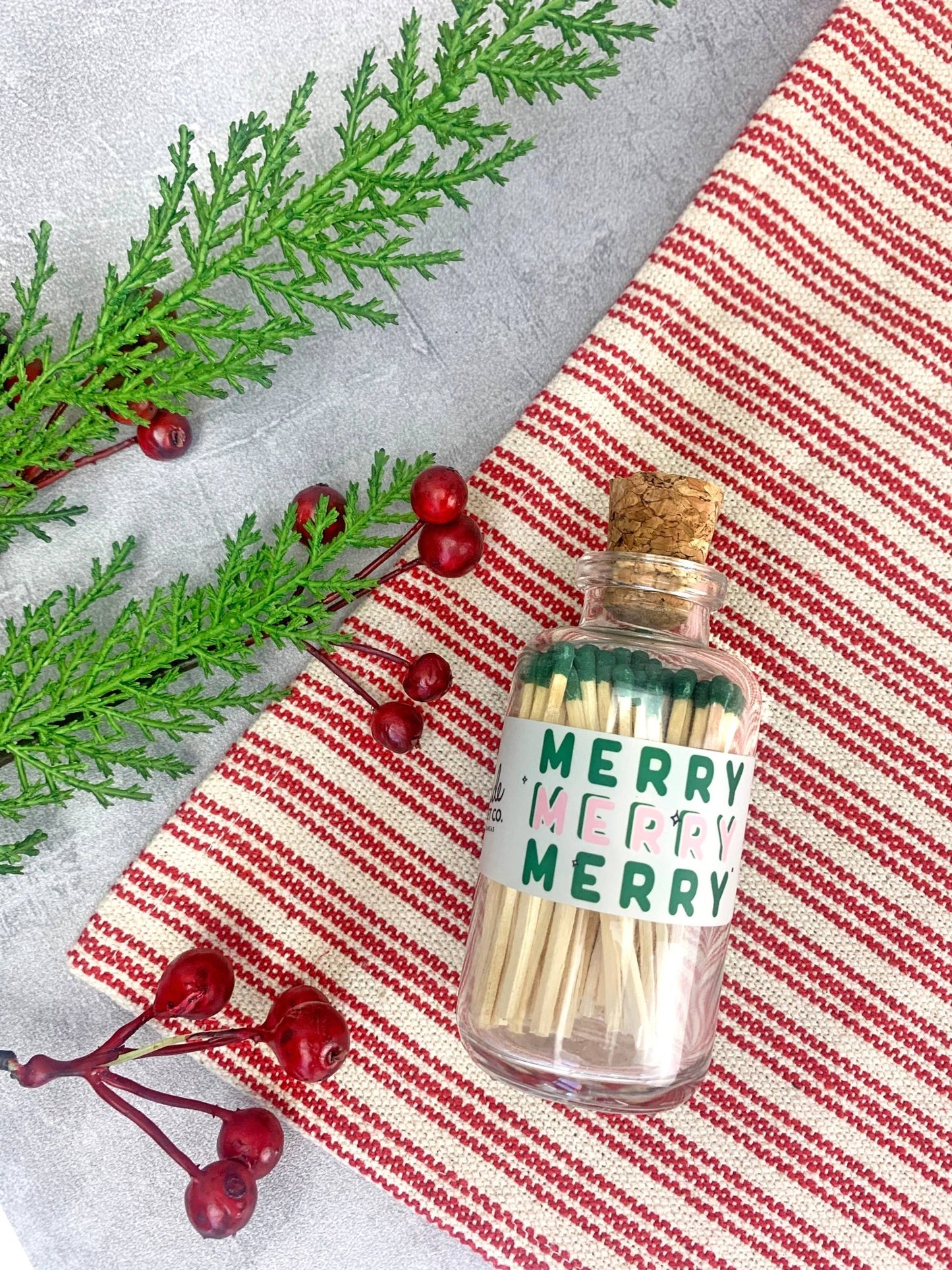 Mini Apothecary Christmas Merry Matches - Veranda Cafe & Mercantile