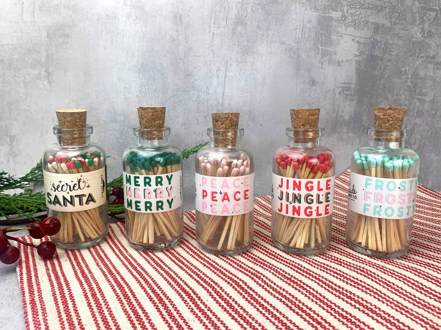 Mini Apothecary Christmas Merry Matches - Veranda Cafe & Mercantile