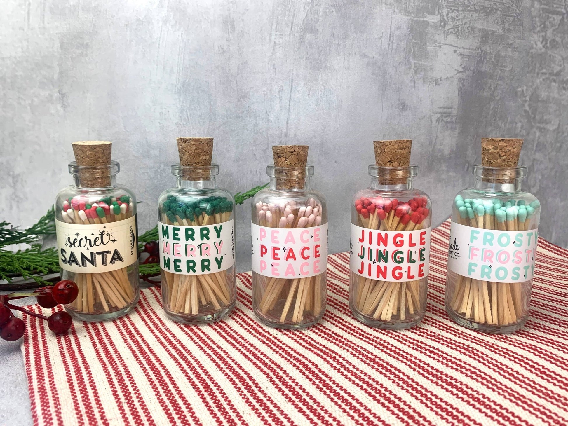 Mini Apothecary Christmas Merry Matches - Veranda Cafe & Mercantile