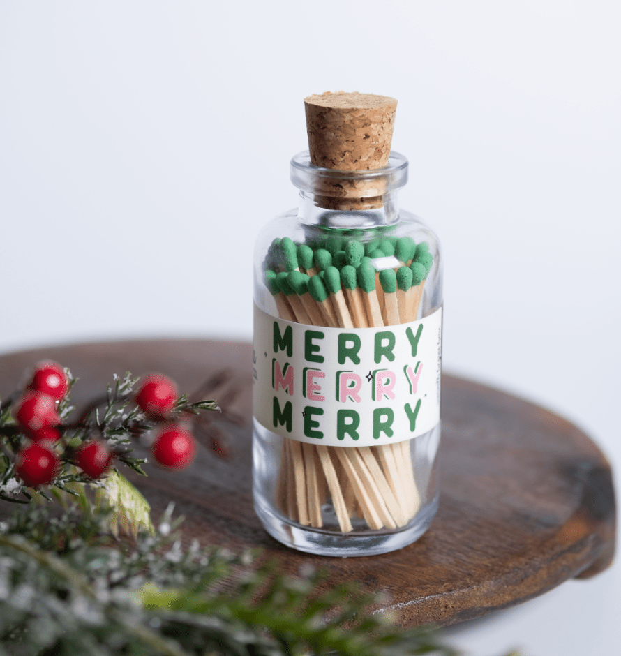 Mini Apothecary Christmas Merry Matches - Veranda Cafe & Mercantile