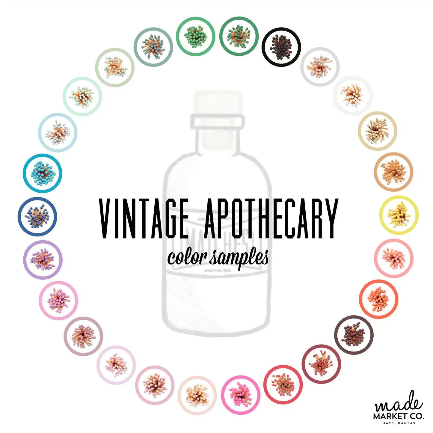 Mini Apothecary Vintage Green Matches - Veranda Cafe & Mercantile