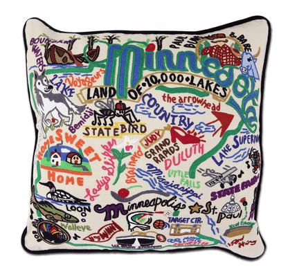 Minnesota Hand - Embroidered Pillow - Veranda Cafe & Mercantile