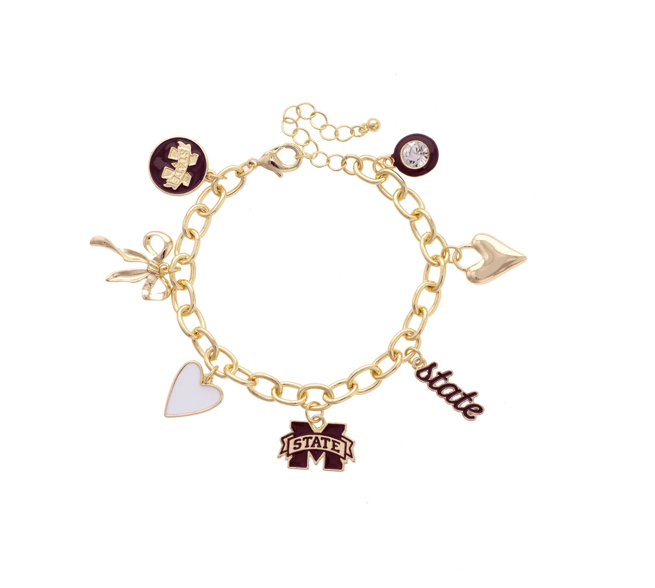 Mississippi State Bulldogs Enamel Icons Charm Bracelet - Veranda Cafe & Mercantile