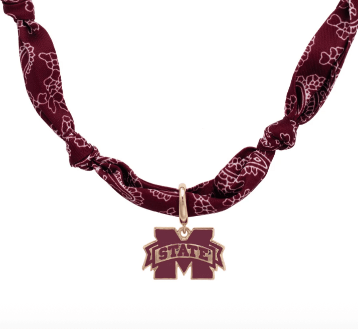Mississippi State Bulldogs Logo Bandana Scarf Necklace - Veranda Cafe & Mercantile