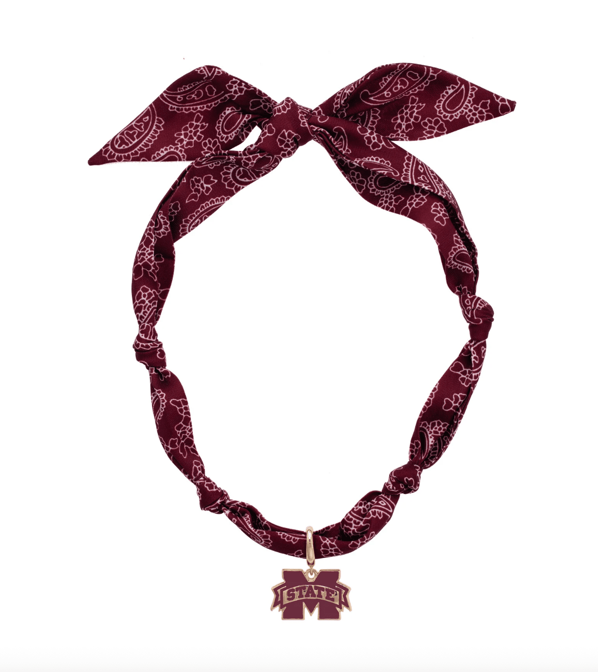 Mississippi State Bulldogs Logo Bandana Scarf Necklace - Veranda Cafe & Mercantile