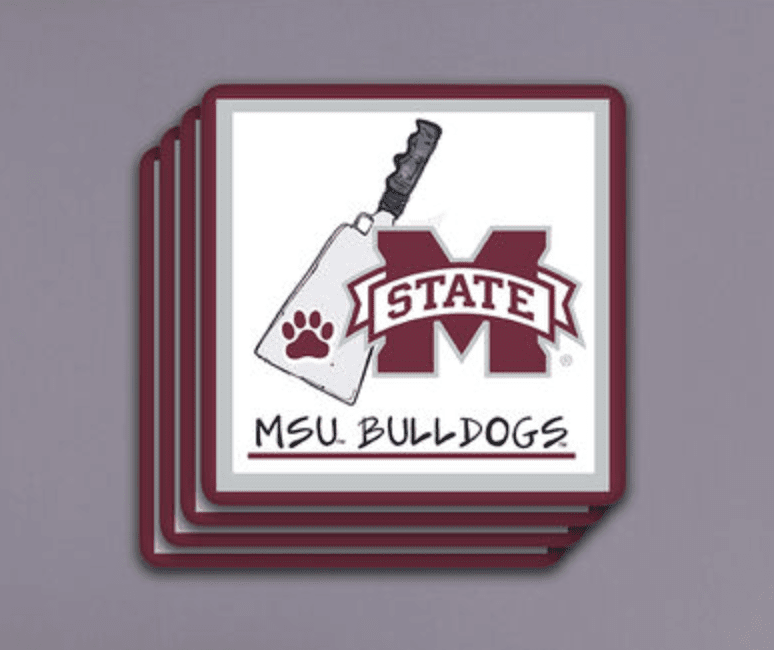 Mississippi State University 4pc Coaster Set - Veranda Cafe & Mercantile