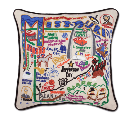 Missouri Hand - Embroidered Pillow - Veranda Cafe & Mercantile