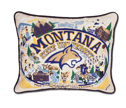 Montana State University Embroidered Pillow - Veranda Cafe & Mercantile