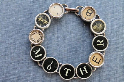 Mother Typewriter Key Bracelet - Veranda Cafe & Mercantile