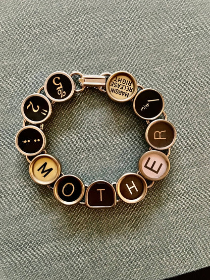 Mother Typewriter Key Bracelet - Veranda Cafe & Mercantile