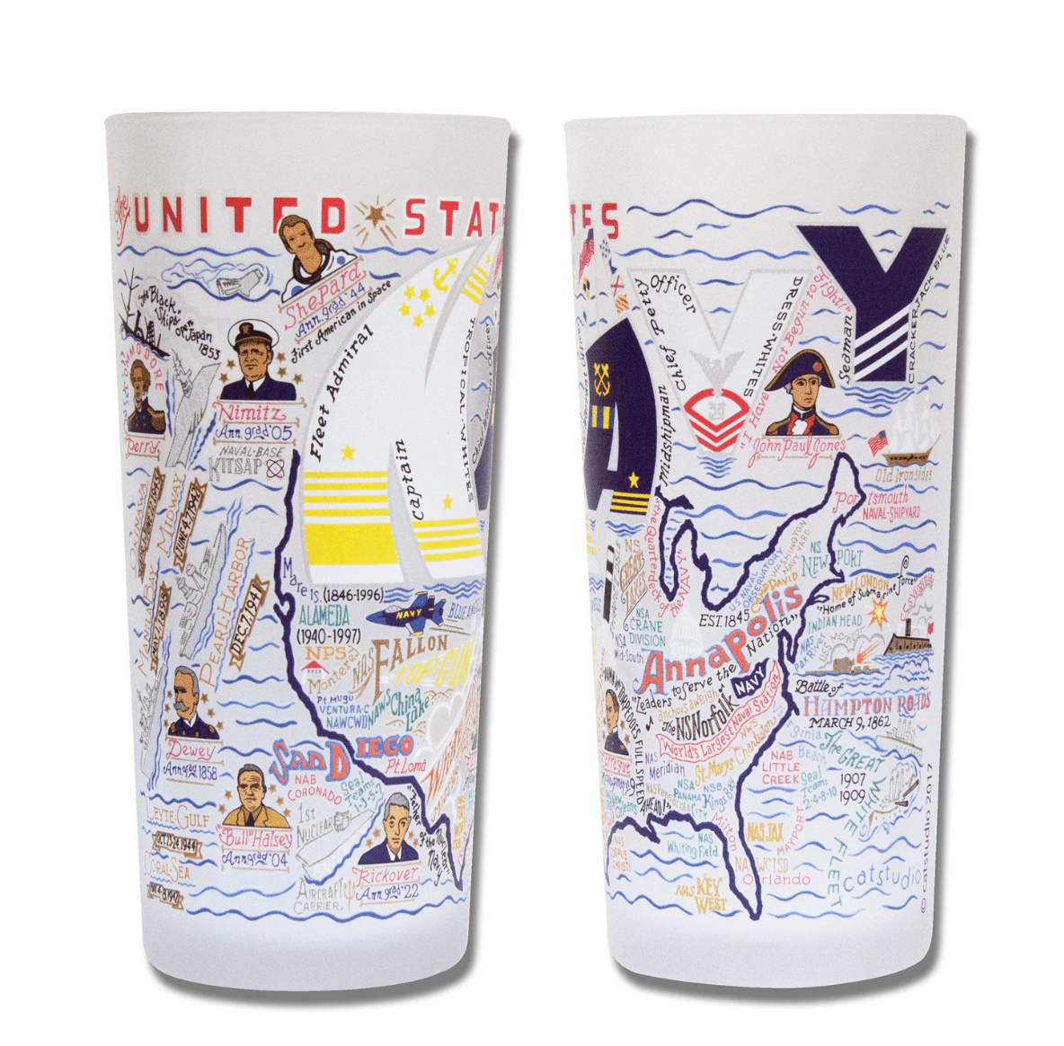 Navy Drinking Glass Set - Veranda Cafe & Mercantile