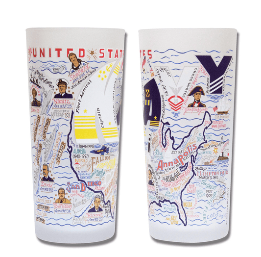 Navy Drinking Glass Set - Veranda Cafe & Mercantile