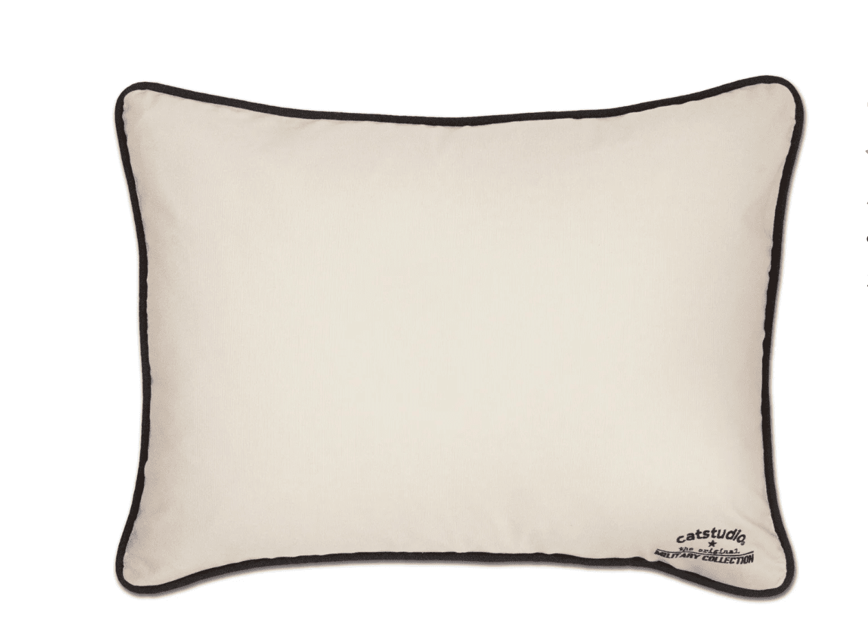 Navy Embroidered Pillow - Veranda Cafe & Mercantile