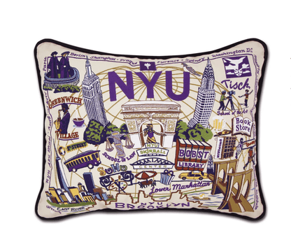 New York University (NYU) Embroidered Pillow - Veranda Cafe & Mercantile