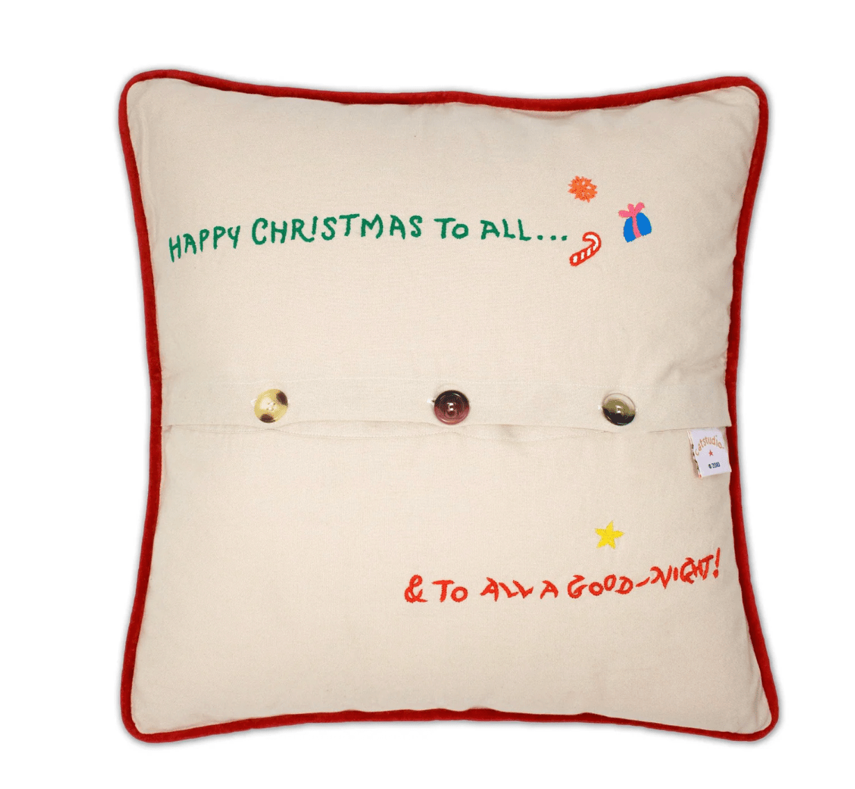Night Before Christmas Hand - Embroidered Pillow - Veranda Cafe & Mercantile