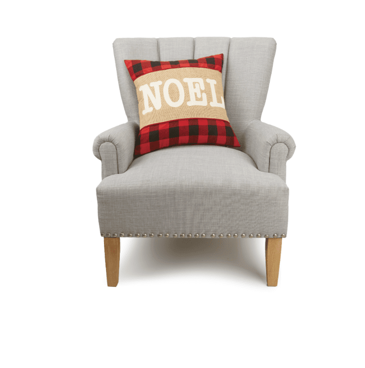 Noel Burlap Applique Pillow - Veranda Cafe & Mercantile