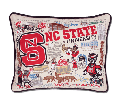 North Carolina State University Embroidered Pillow - Veranda Cafe & Mercantile