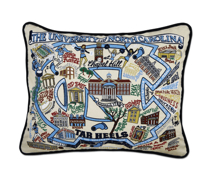 North Carolina, University of Embroidered Pillow - Veranda Cafe & Mercantile