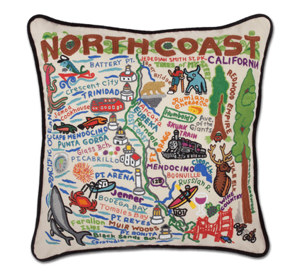North Coast Hand - Embroidered Pillow - Veranda Cafe & Mercantile