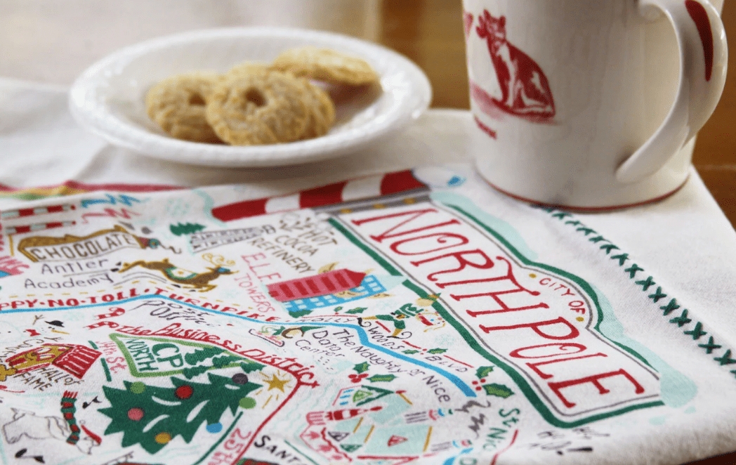 North Pole City Dish Towel - Veranda Cafe & Mercantile