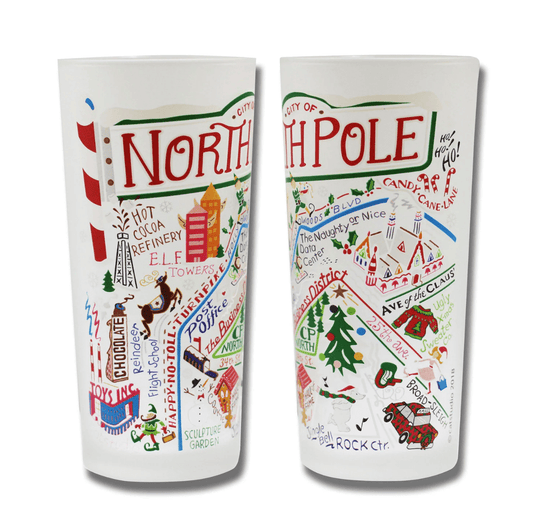 North Pole City Drinking Glass Set - Veranda Cafe & Mercantile