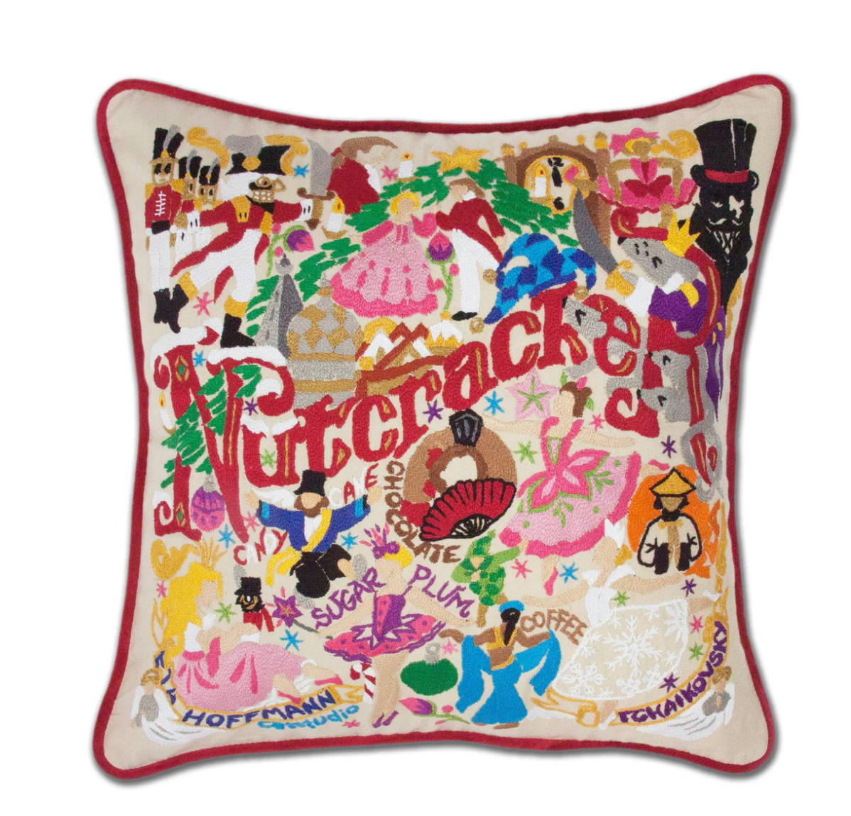 Nutcracker Hand - Embroidered Pillow - Veranda Cafe & Mercantile