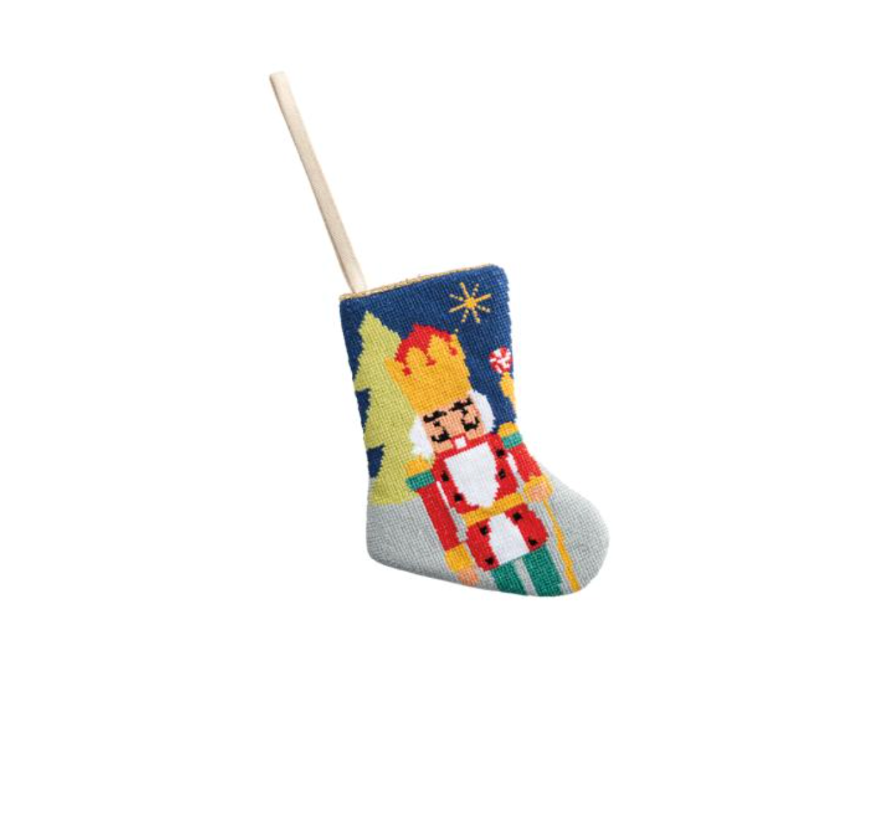 Nutcracker Mini Needlepoint Stocking - Veranda Cafe & Mercantile
