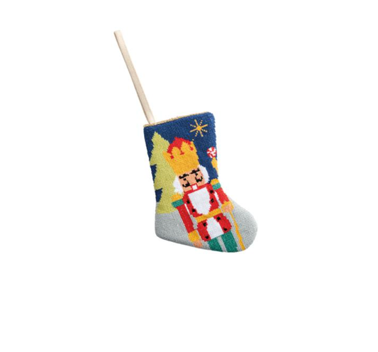 Nutcracker Mini Needlepoint Stocking - Veranda Cafe & Mercantile
