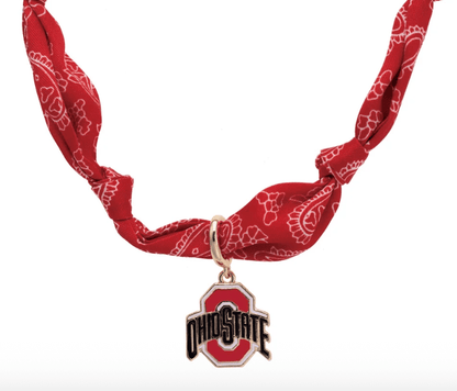 Ohio State Buckeyes Logo Bandana Scarf Necklace - Veranda Cafe & Mercantile