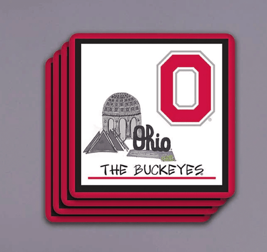 Ohio State University 4pc Coaster Set - Veranda Cafe & Mercantile