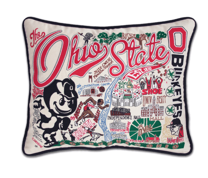 Ohio State University Embroidered Pillow - Veranda Cafe & Mercantile