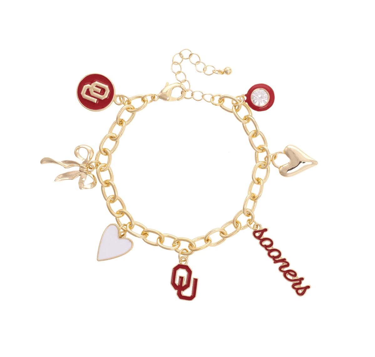 Oklahoma Sooners Enamel Icons Charm Bracelet - Veranda Cafe & Mercantile