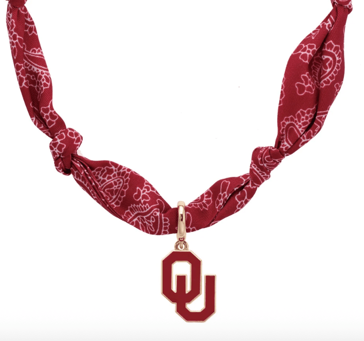 Oklahoma Sooners Logo Bandana Scarf Necklace - Veranda Cafe & Mercantile