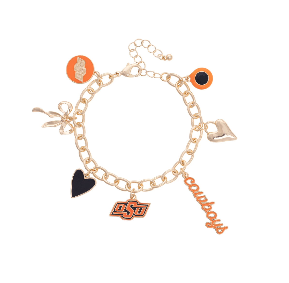 Oklahoma State Cowboys Enamel Icons Charm Bracelet - Veranda Cafe & Mercantile