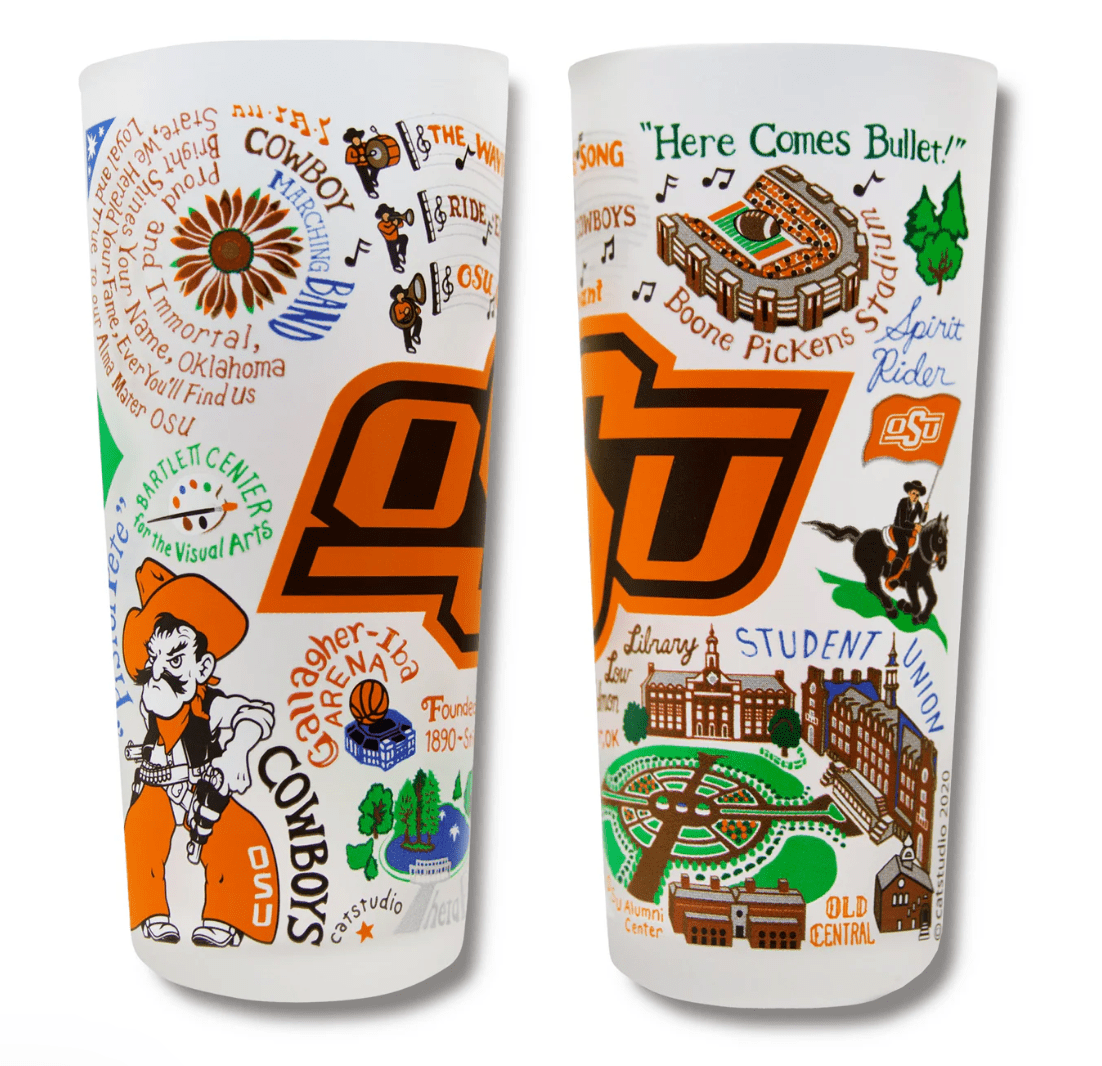 Oklahoma State University Drinking Glass Set - Veranda Cafe & Mercantile